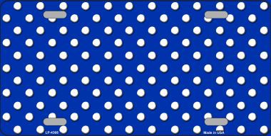 LP-4368 Blue White Polka Dot Metal Novelty License Plate