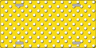 LP-4369 Yellow White Polka Dot Metal Novelty License Plate