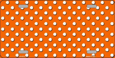 LP-4370 Orange White Polka Dot Metal Novelty License Plate