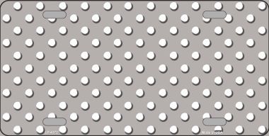 LP-4372 Grey White Polka Dot Metal Novelty License Plate