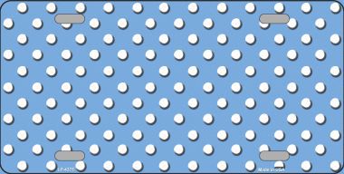LP-4375 Light Blue White Polka Dot Metal Novelty License Plate