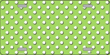 LP-4376 Lime Green White Polka Dot Metal Novelty License Plate
