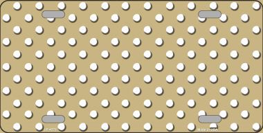 LP-4378 Gold White Polka Dot Metal Novelty License Plate