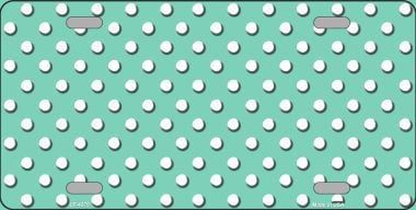 LP-4379 Mint White Polka Dot Metal Novelty License Plate