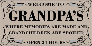 Picture of Smart Blonde LP-4458 Welcome To Grandpas Metal Novelty License Plate