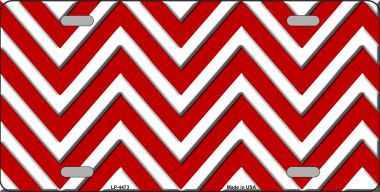 Picture of Smart Blonde LP-4473 Red White Chevron Metal Novelty License Plate