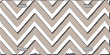LP-4479 Tan White Chevron Metal Novelty License Plate