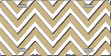 LP-4480 Gold White Chevron Metal Novelty License Plate