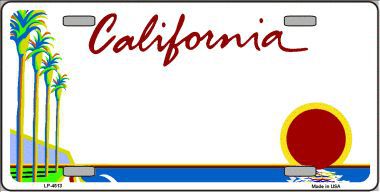 LP-4513 California Novelty State Background Blank Metal License Plate