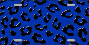 LP-4517 Blue Black Cheetah Print Metal Novelty License Plate