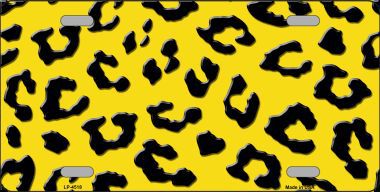 Picture of Smart Blonde LP-4518 Yellow Black Cheetah Print Metal Novelty License Plate
