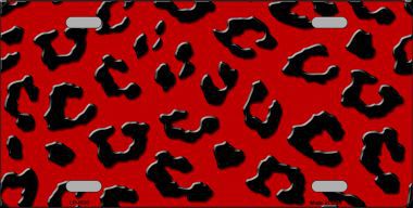 Picture of Smart Blonde LP-4520 Red Black Cheetah Print Metal Novelty License Plate