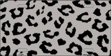 LP-4521 Grey Black Cheetah Print Metal Novelty License Plate