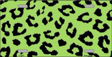 Picture of Smart Blonde LP-4525 Lime Green Black Cheetah Print Metal Novelty License Plate