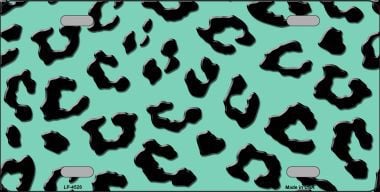 LP-4528 Mint Black Cheetah Print Metal Novelty License Plate