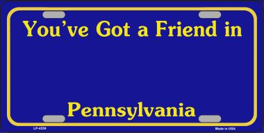 LP-4559 Pennsylvania Novelty State Background Blank Metal License Plate