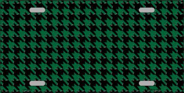 LP-4561 Green Black Houndstooth Metal Novelty License Plate