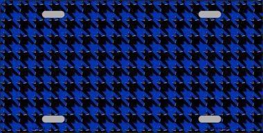 LP-4562 Blue Black Houndstooth Metal Novelty License Plate
