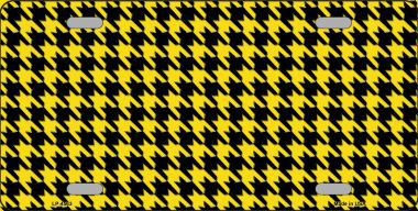Picture of Smart Blonde LP-4563 Yellow Black Houndstooth Metal Novelty License Plate