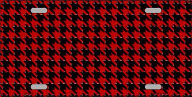 LP-4565 Red Black Houndstooth Metal Novelty License Plate