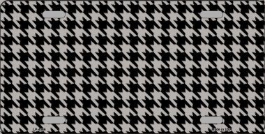 LP-4566 Grey Black Houndstooth Metal Novelty License Plate