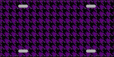 LP-4567 Purple Black Houndstooth Metal Novelty License Plate