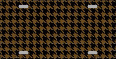 LP-4568 Brown Black Houndstooth Metal Novelty License Plate