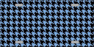 LP-4569 Light Blue Black Houndstooth Metal Novelty License Plate