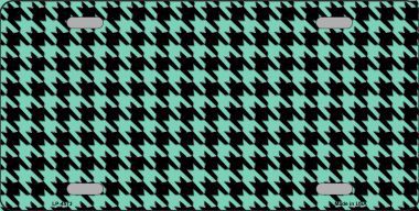 LP-4573 Mint Black Houndstooth Metal Novelty License Plate