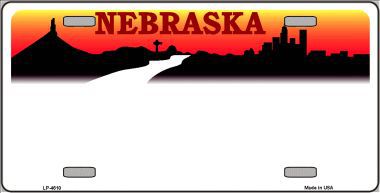 Nebraska Novelty State Background Blank Metal License Plate