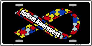 Autism Awareness Ribbon Metal Novelty License Plate