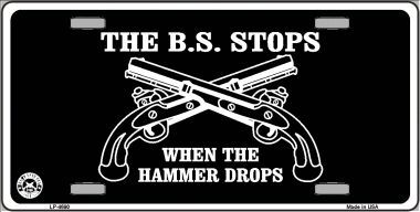 LP-4690 The BS Stops Metal Novelty License Plate