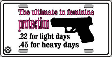 LP-4695 Feminine Protection Metal Novelty License Plate