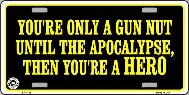 LP-4708 Gun Nut Metal Novelty License Plate