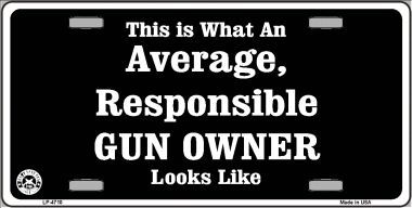 LP-4710 Average Gun Owner Metal Novelty License Plate