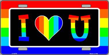 LP-4723 I Love U Metal Novelty License Plate