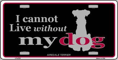 LP-4732 Airedale Terrier Metal Novelty License Plate