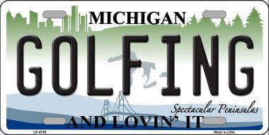 LP-4755 Golfing Michigan State Metal Novelty License Plate