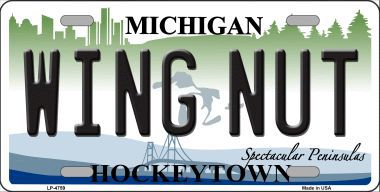 LP-4759 Wing Nut Michigan State Metal Novelty License Plate
