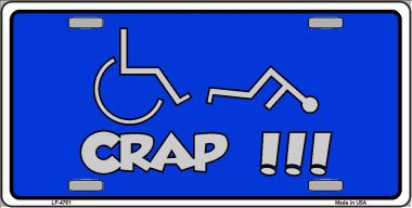 LP-4761 Handicap Crap Logo Metal Novelty License Plate