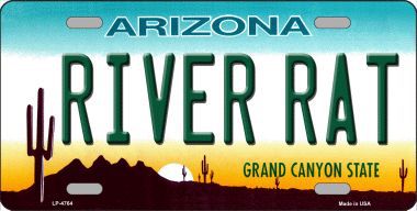 LP-4764 River Rat Arizona Novelty Metal License Plate