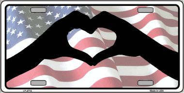 LP-4774 2 Hand Heart Novelty Metal License Plate