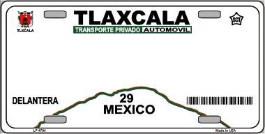 LP-4794 Tlaxcala Mexico Novelty Background Metal License Plate