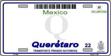 LP-4800 Queretaro Mexico Novelty Background Metal License Plate