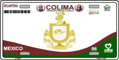 LP-4803 Colima Mexico Novelty Background Metal License Plate