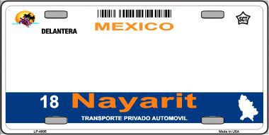 LP-4805 Nayarit Mexico Novelty Background Metal License Plate