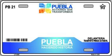 LP-4806 Puebla Mexico Novelty Background Metal License Plate