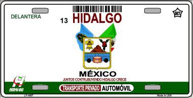 Hidalgo Mexico Novelty Background Metal License Plate