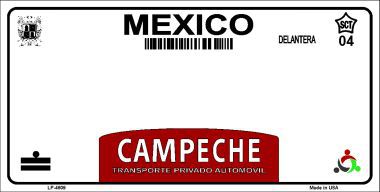 LP-4809 Campeche Mexico Novelty Background Metal License Plate