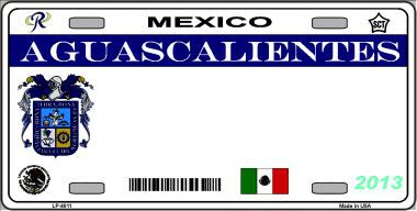 LP-4811 Aguascalientes Mexico Novelty Background Metal License Plate